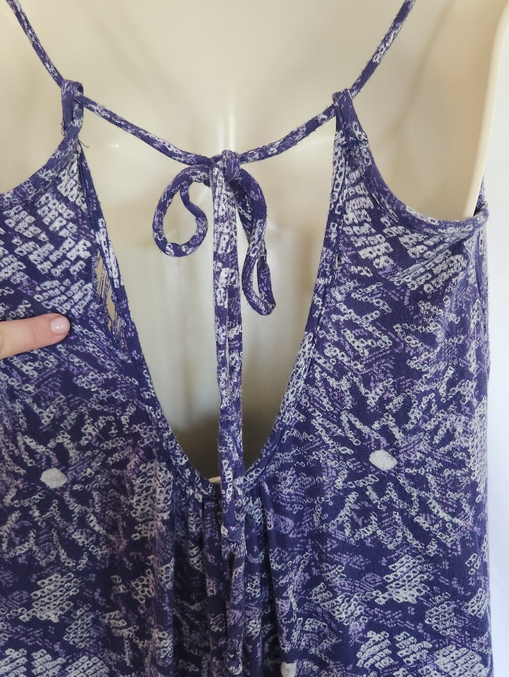 Roxy Viscose Floral Print Blue Maxi Dress with Adjustable Spaghetti Strap M - Picture 10 of 11